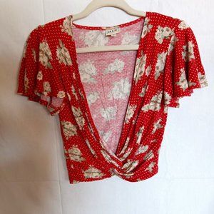 Knot front short sleeve coverlet